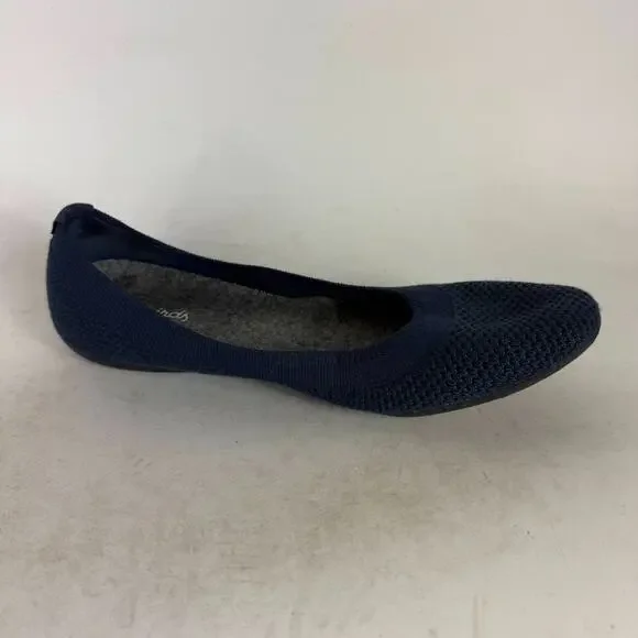 Allbirds Tree Breezers Ballet Flats Women's 8.5 Navy Blue Knit Slip-On Comfort - Picture 3 of 10